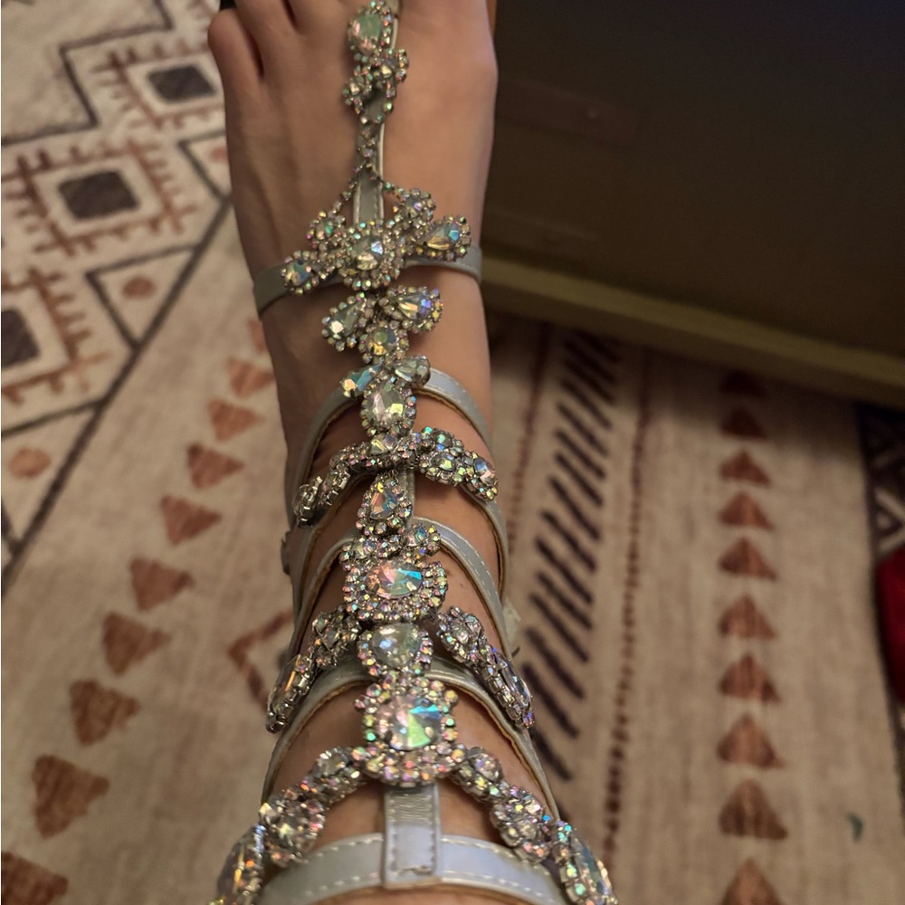 Rhinestone Embellished Sandals